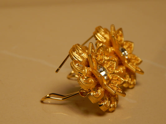 Flower Style Gold Plated Tops, With Star Shine Stone, Tops